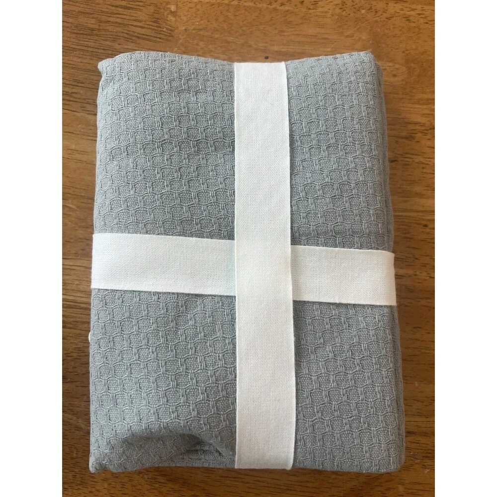 POTTERY BARN WRIGHT TEXTURED ORGANIC CLOUD GRAY KING PILLOW SHAM NEW